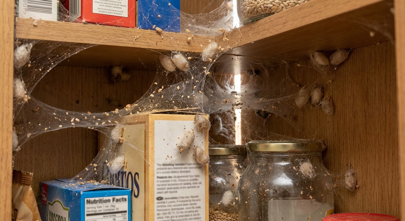 Cocons et toiles de mites